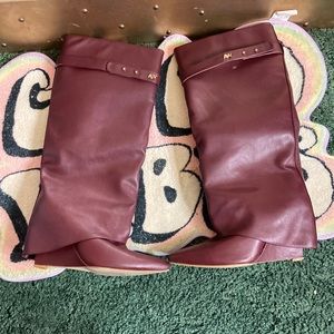 Burgundy shark boots MAKE AN OFFER
